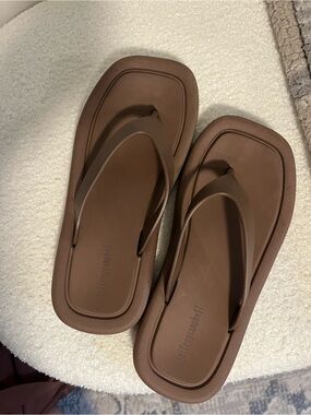 Jeffrey Campbell Square Toe Flip Flops